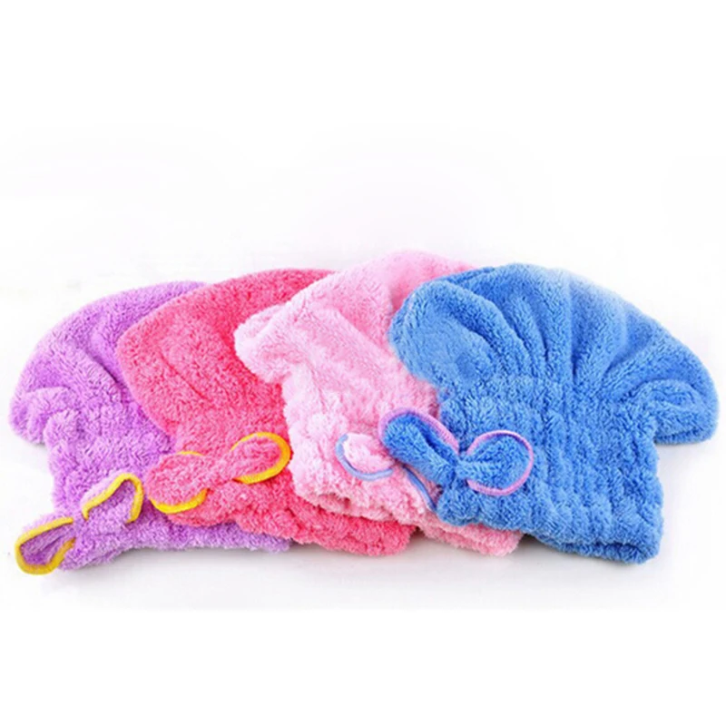 

Home Textile Useful Dry Hair Hat Microfiber Hair Turban Quickly Dry Hair Hat Wrapped Towel Bathing Cap New