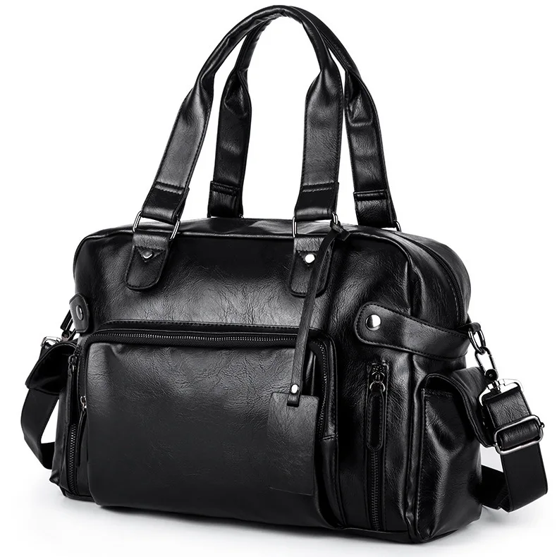 Korean version of the classic horizontal men handbags shoulder bags large-capacity travel bags trendy men large shoulder bags