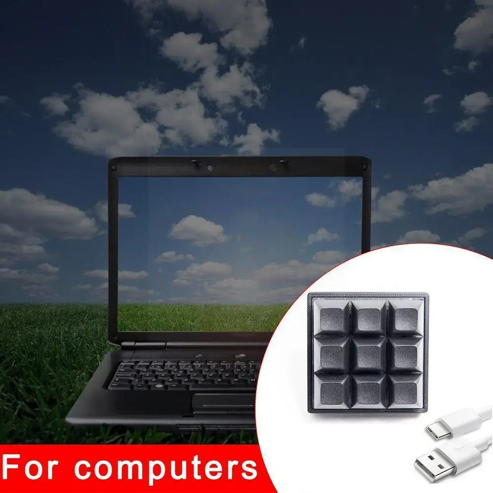 

Usb Wired Type-c Nine- Axis Mechanical Mini Board Shortcut Board Design Macro Cad Pad Combination Ps One-ke D1c8