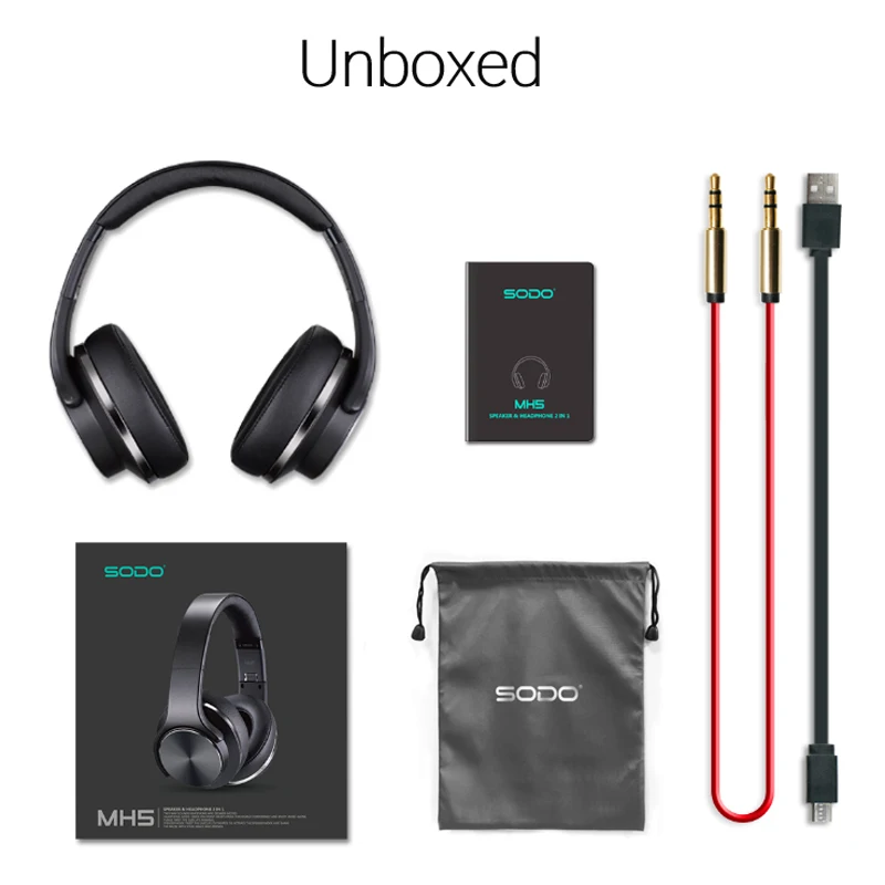 Оригинальные SODO беспроводные наушники Bluetooth динамик с микрофоном для ПК и телефона Поддержка TF карты Аудио Спорт Bluetooth гарнитура