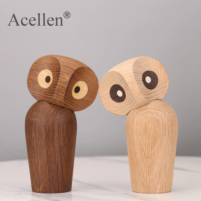 Домашний декор деревянная миниатюрная фигурка Сова Детская Спальня украшение