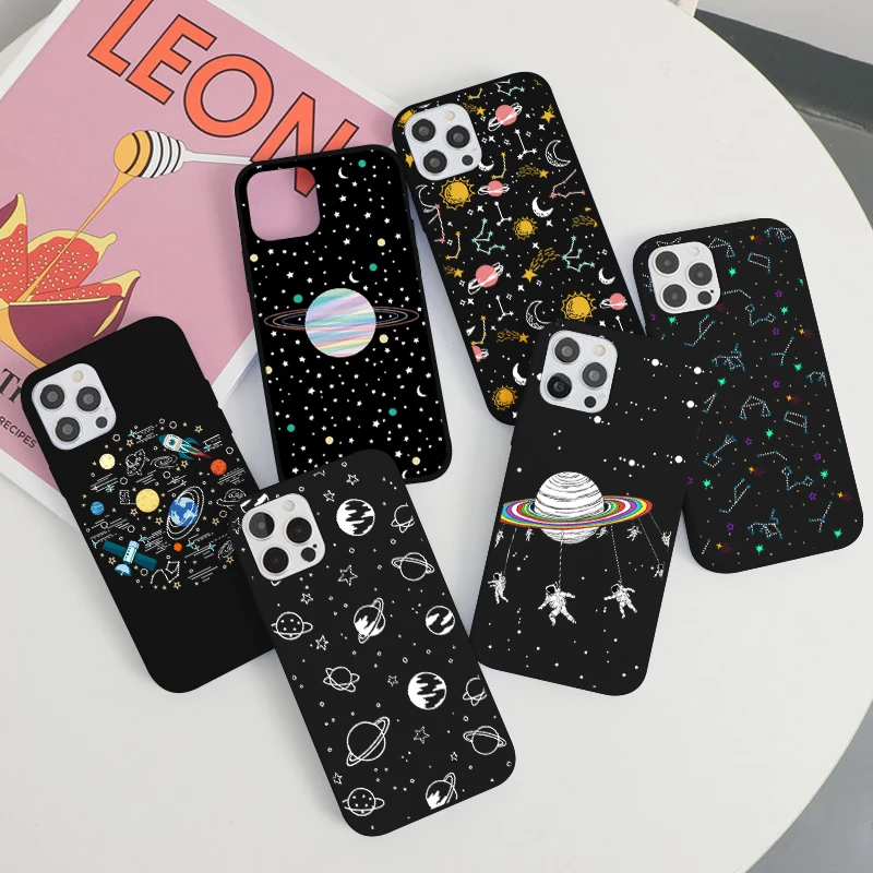 Чехол Outer Space Planet Stars Moon для iPhone 7 8 6 6s Plus X XR XS 5 S SE 2020 Funda 11 Pro 12 13 Mini Max чехол