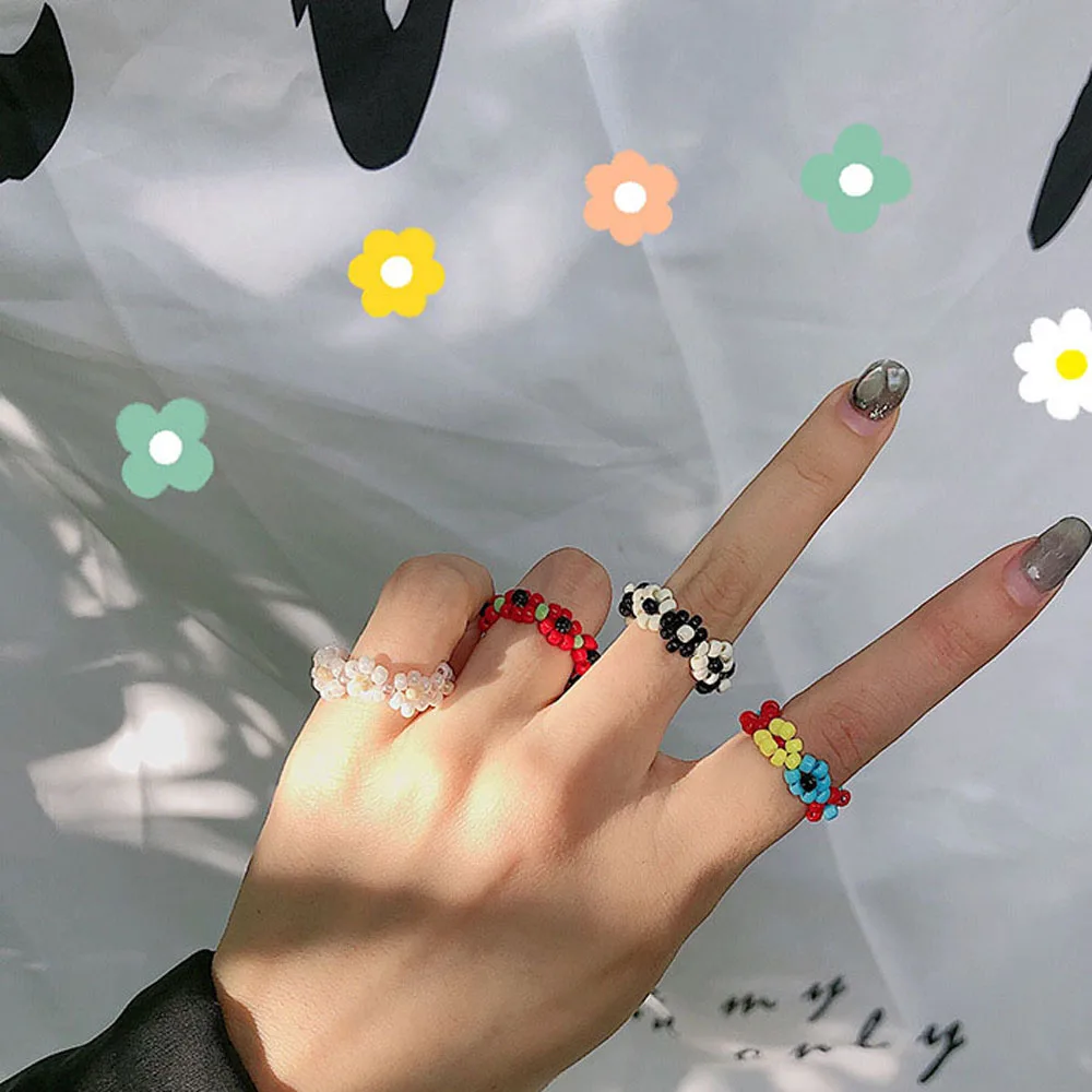 Модное Трендовое корейское Оригинальное разноцветное кольцо в стиле бохо с