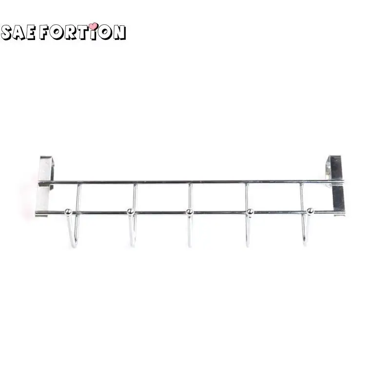 

Stainless Steel 5 Hooks clothing Coat Towel Hanger Kitchen For Bathroom Holder Over Door KLD5878 Holder Shelf Rack P7Y1