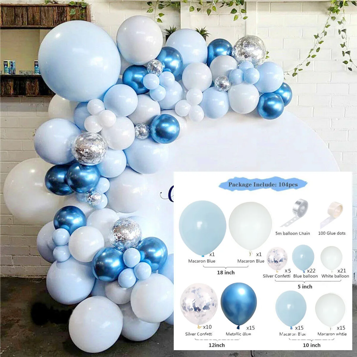 

107PCS Latex Balloons Set Birthday Party Wedding Room Decoration Birthday Party Decoration Christmas Balloon company anniversary