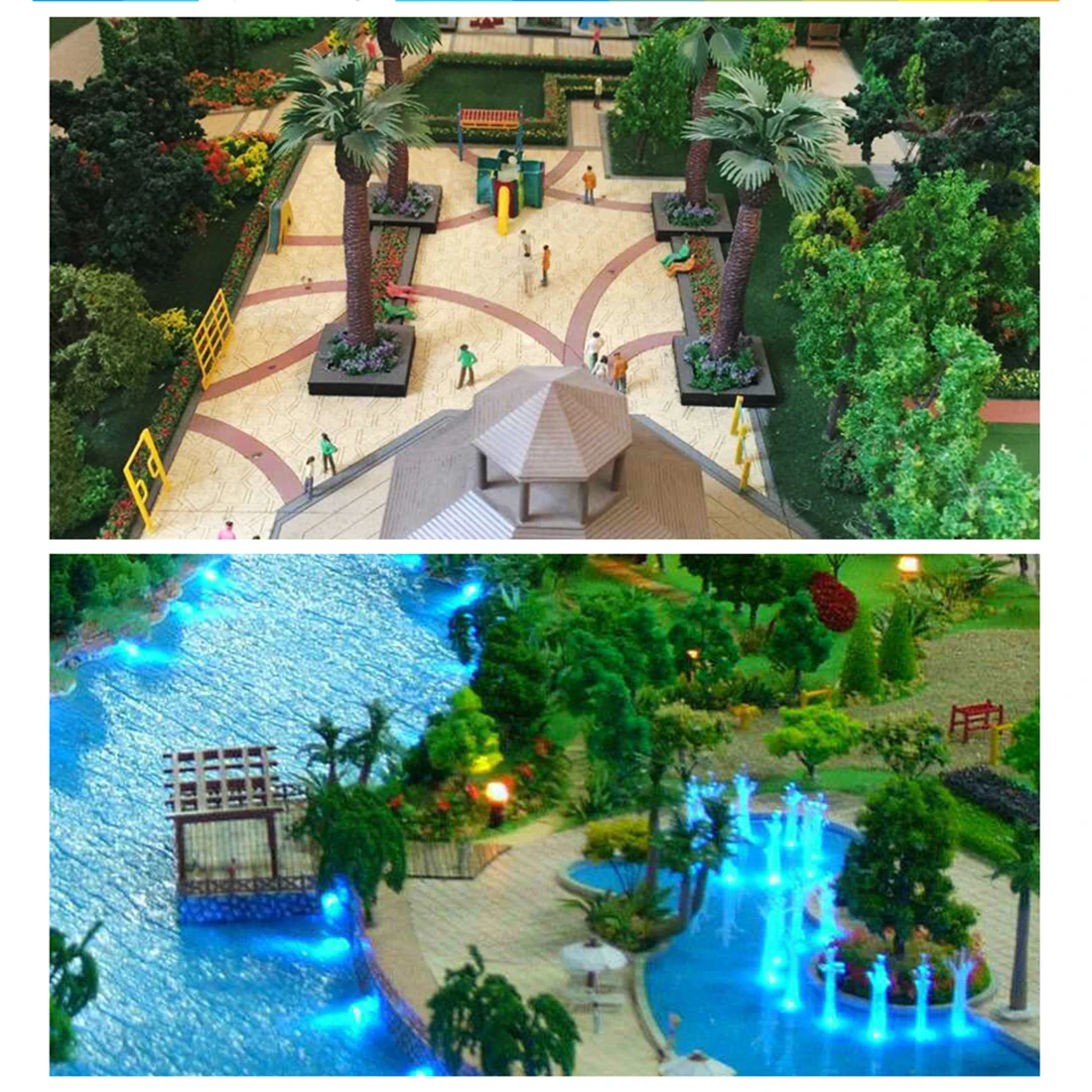 7 штук 1:150 / 1:75 Масштаб Спортивные части Фитнес-оборудование для сборки моделей архитектуры песочного стола - Случайный цвет.