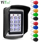 YiToo Открытый Водонепроницаемый RFID дверной Открыватель металлический чехол Клавиатура контроля доступа, Wiegand 26 с защитой от дождя и EM4100 брелоки