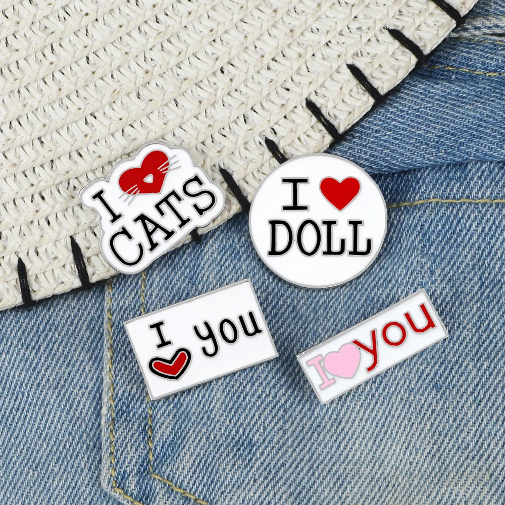 Мультфильм буквенный лозунг эмаль на булавке милый прекрасный знак с надписью I