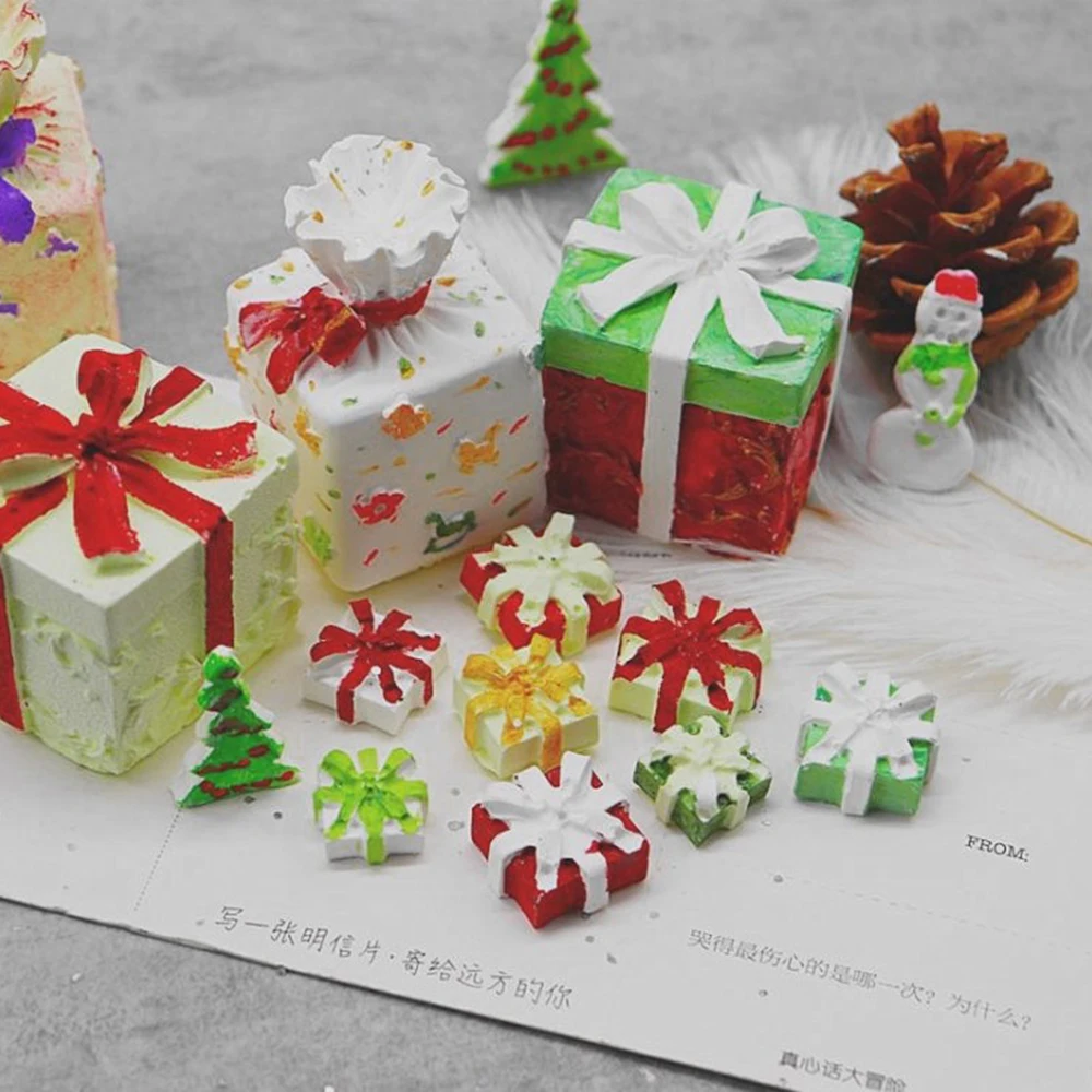 

Diy Exquisite Gift Box Crystal Epoxy Mold Size Gift Box Christmas Table Accessories Epoxy Clay Candle Plaster Soap Making Mold
