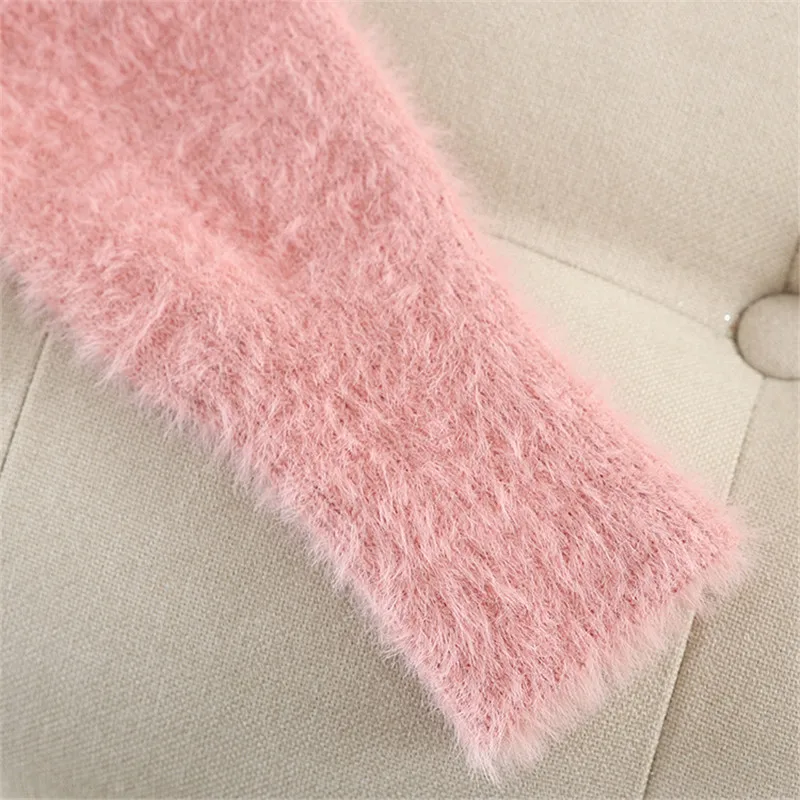 SINGRAIN норковый кашемировый вязаный кардиган Женская мода осень джемпер корейский