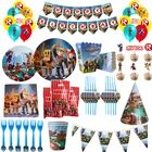 Roblo украшения для дня рождения Robloxs шары набор одноразовой посуды бумажная тарелка чашка принадлежности для вечеринки набор Топпер для торта