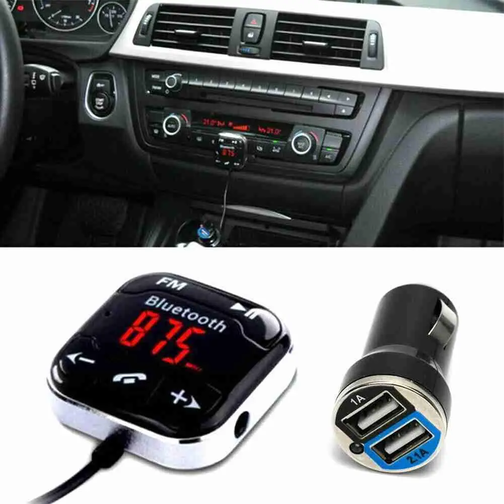 Автомобильный комплект FM передатчика беспроводной Bluetooth SD передатчик AUX ЖК