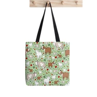 2021 shopper gnome garden tote bag printed tote bag women harajuku shopper handbag girl shoulder shopping bag lady canvas bag