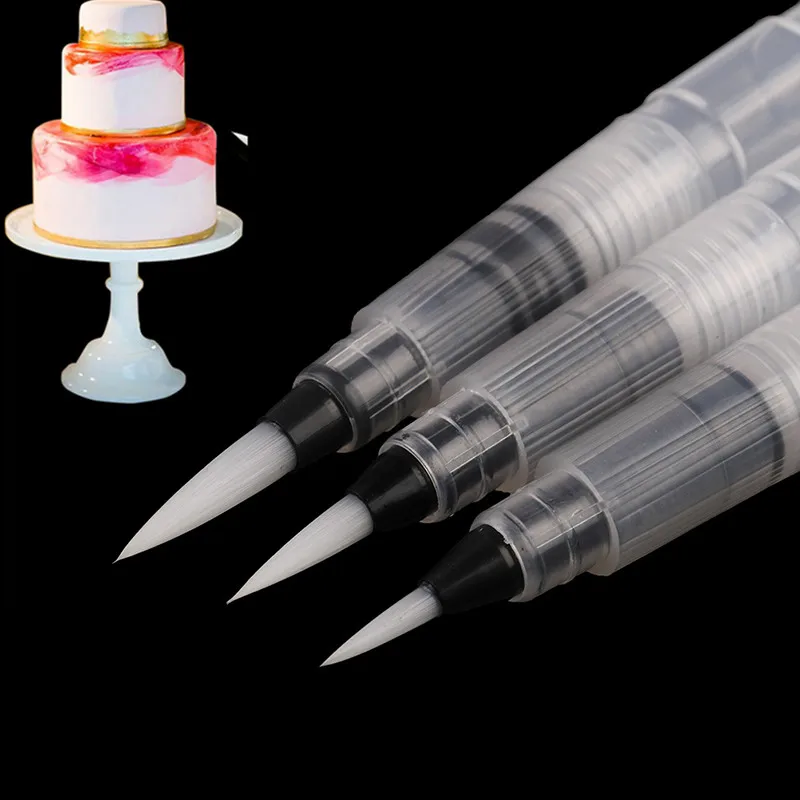 

3 шт./лот ручка-кисть для рисования, ручка для помадки, торта, декоративная водная ручка для раскрашивания, инструменты для украшения тортов ...