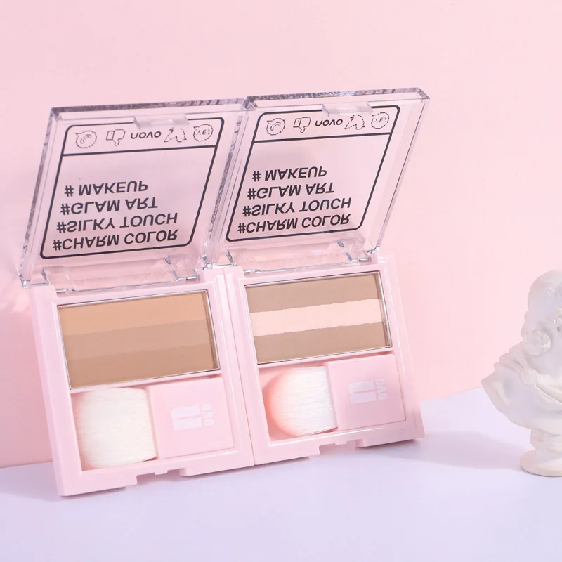 Красота глазурованная 3 цвета бронзовая палитра хайлайтер мерцающие тени для век