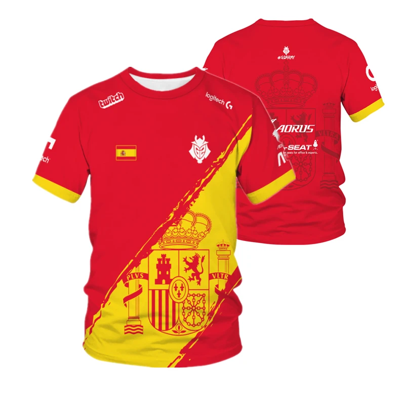 G2 Competition T-Shirt Men TEAM UNIFORMS Party Fan Clothes Quick Dry Breathable Jersey Short Sleeve Spring New 2022 | Мужская одежда