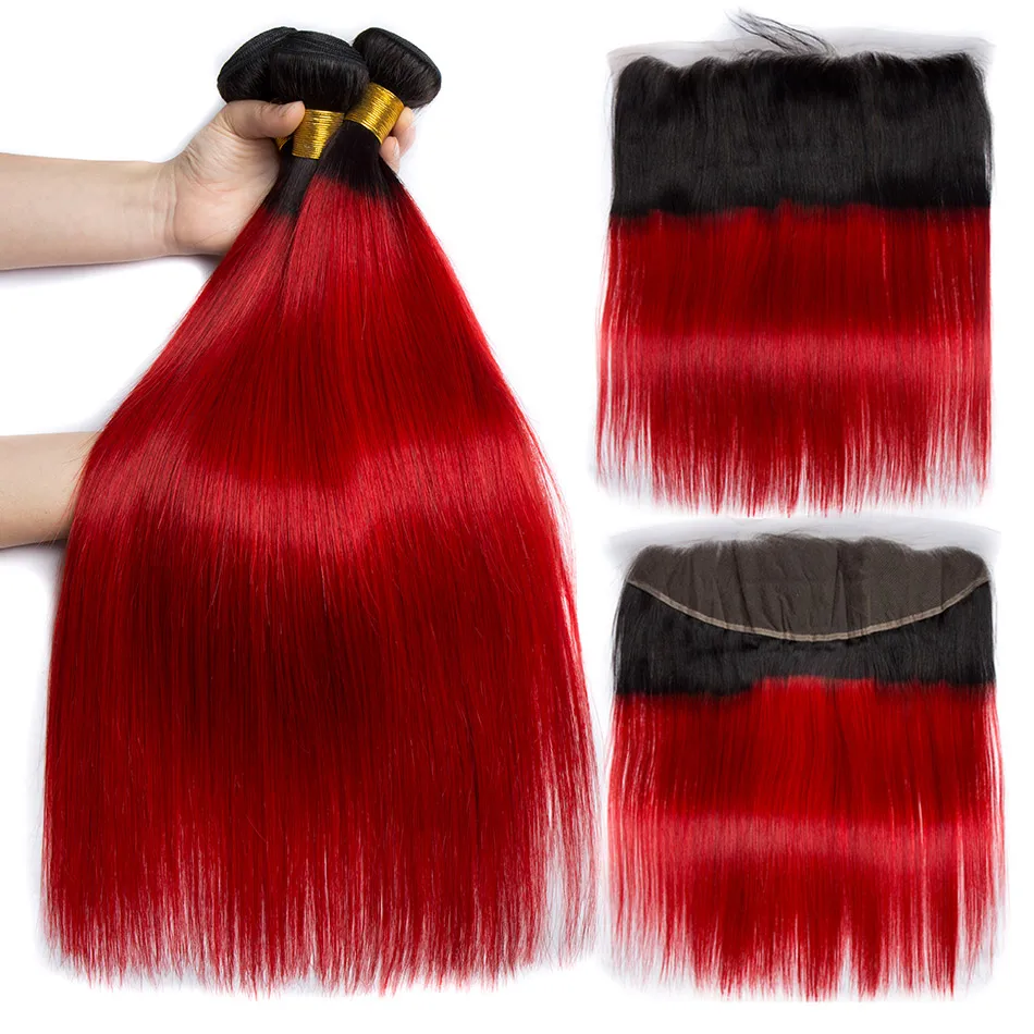 ALIBELE Ombre Пучки С фронтальной цветной 1B 350 Золотой Блонд перуанские прямые Remy