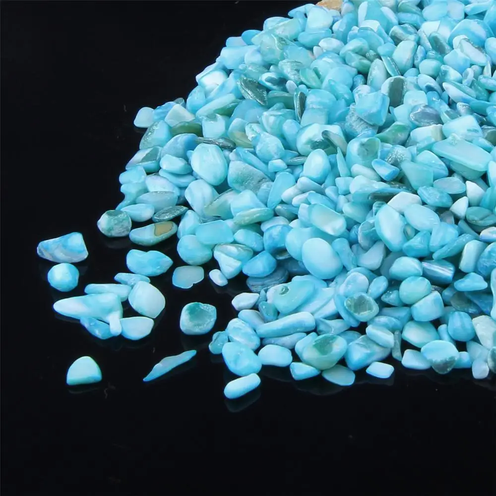 Бусины с чипами из натуральной раковины синие нестандартные бусины кристаллами