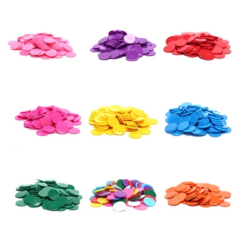 100Pcs/Lot 25mm Plastic Poker Chips Markers Token Fun Family Club Board Games Toy Creative Gift 9 Colors 2
