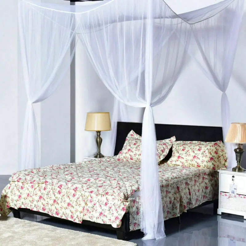 

4-Corner Bed Netting Canopy Mosquito Net for Queen/King Sized Bed 190*210*240cm Girls Room Decoration Canopy Bed Curtains
