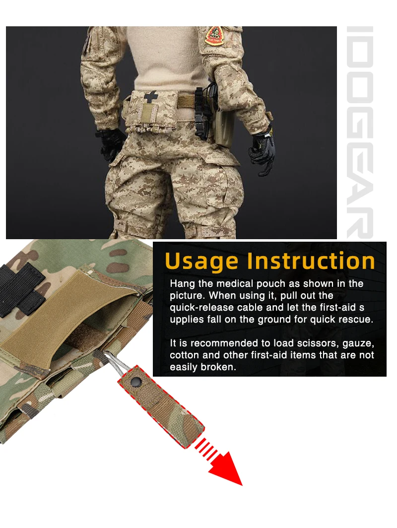 IDOGEAR Тактический медицинский мешочек Органайзер аптечка сумка MOLLE 9022B медицинское аварийное оборудование страйкбол охота 3548