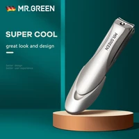 mr green nail clippers anti splash fingernail nipper toenail with filescleaners high grade stainless steel