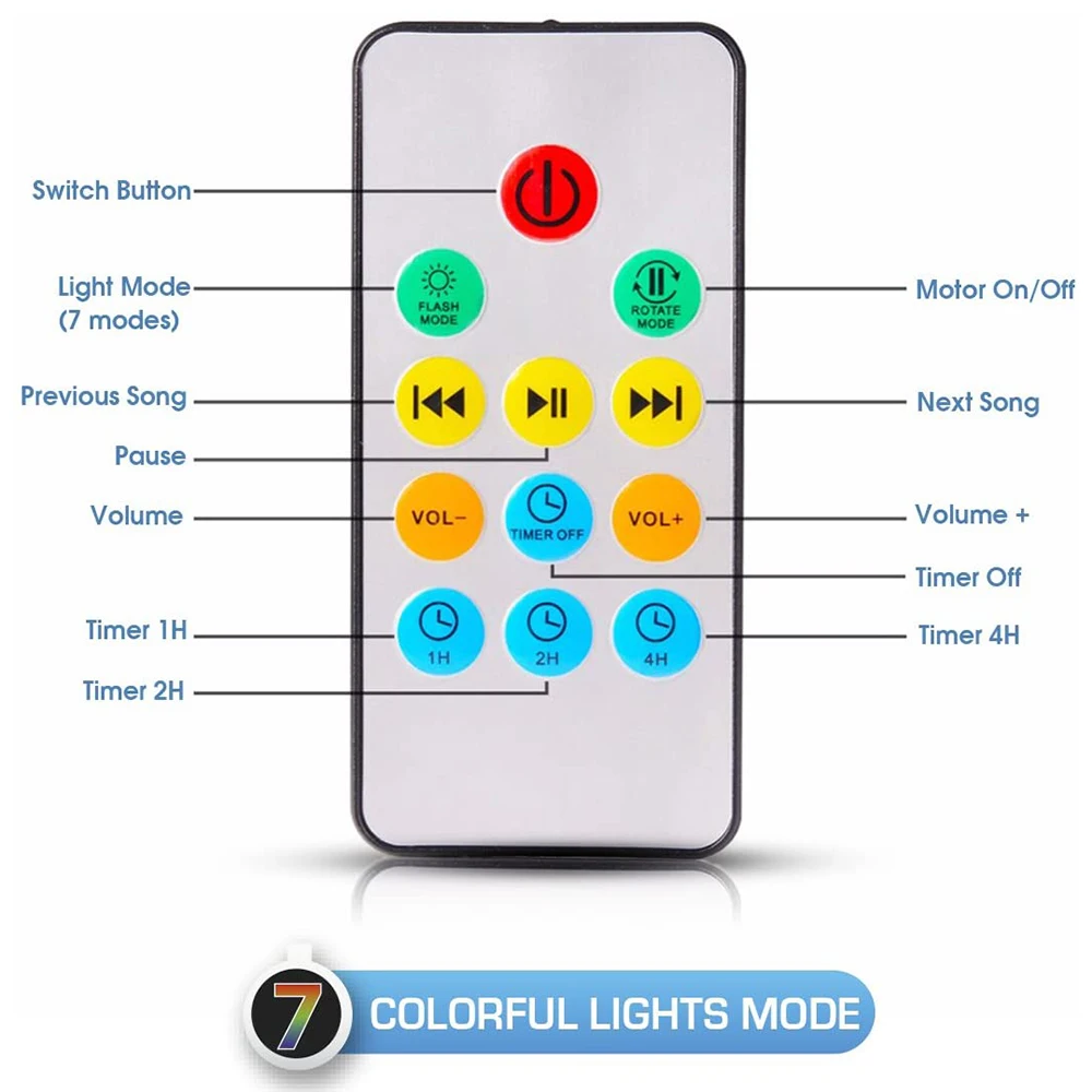 

Ocean Wave Projector Light Led Night Lamp Music Player Remote Control USB Starry Projection Living Bedroom Party Decor Gifts