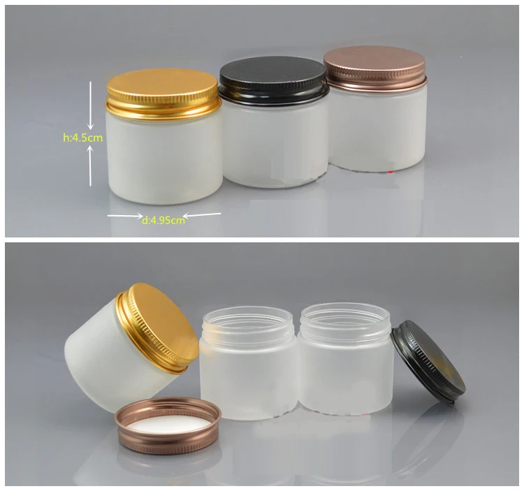 

50 pcs/Lot PET Jars 50g Frosted Plastic Containers With Black Golden Bronze Aluminium Lid Refillable Bottle JJ001