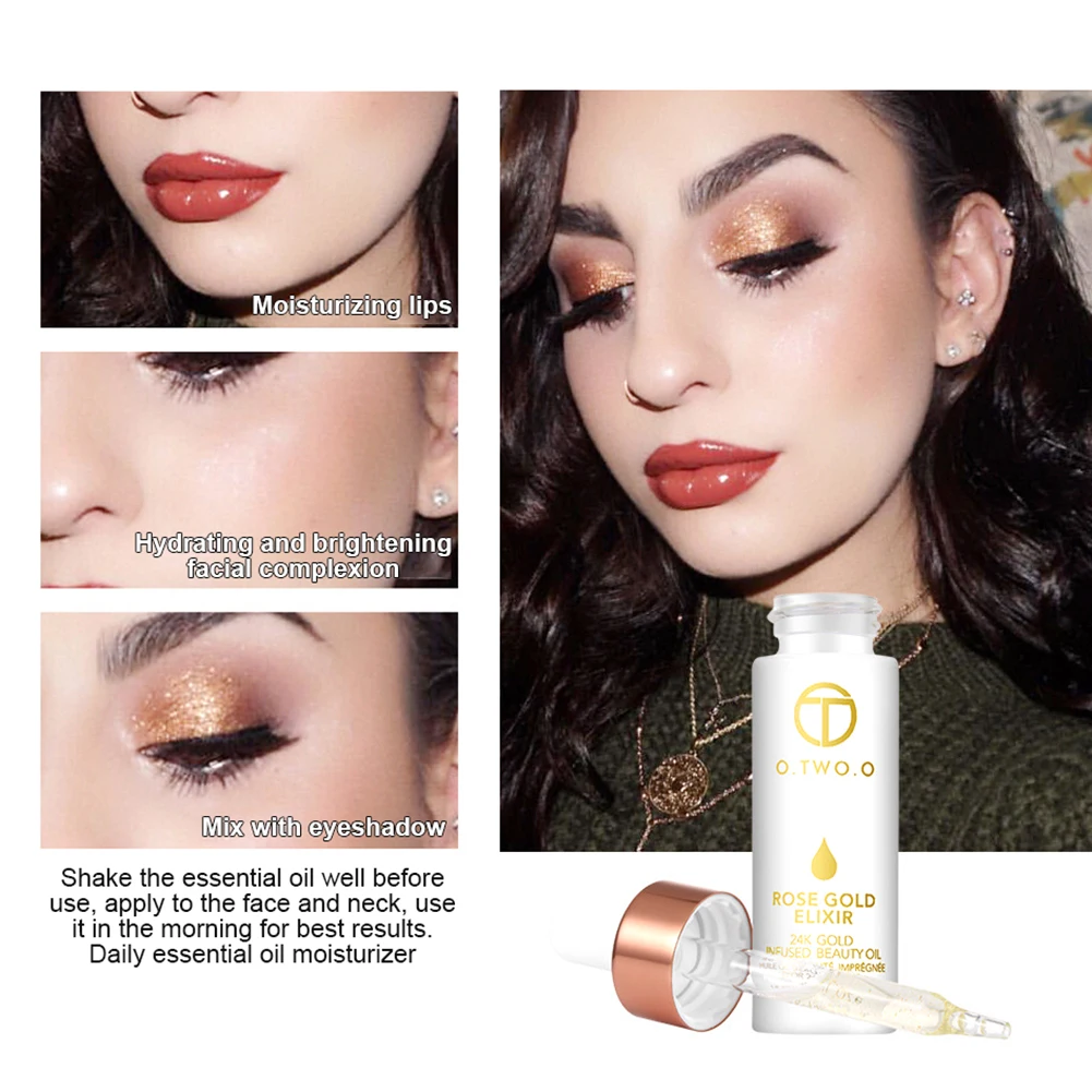 24k Rose Gold Elixir Skin Make Up Oil Face Essential Before Primer Foundation Moisturizing Anti-aging Care | Красота и здоровье