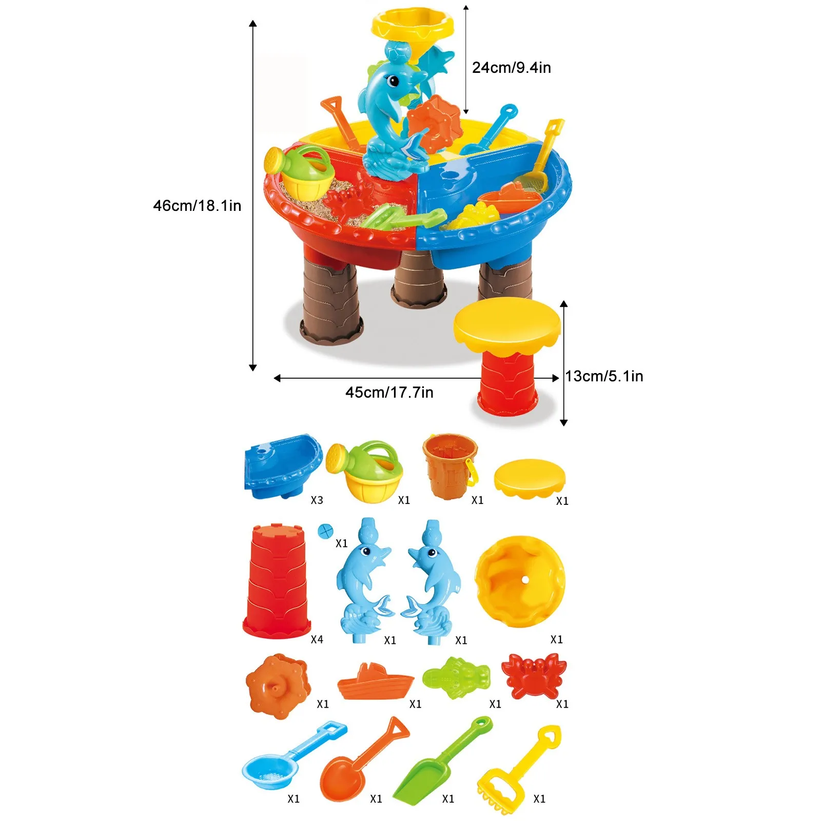 

21 Piece Beach Toy Sand Set Sand Sandpit Toy Summer Outdoor Toy Baby Bath Toys Spray Water Shower Beach Inflatable Toys For Kids