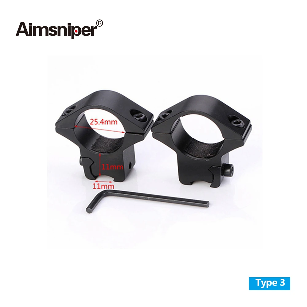 Tactical 2PCS/lot Profile Flashlight 25.4mm1&quot Rifle Scope Mount Rings 11/20mm Picatinny Weaver Rail For Hunting Riflescope | Спорт и