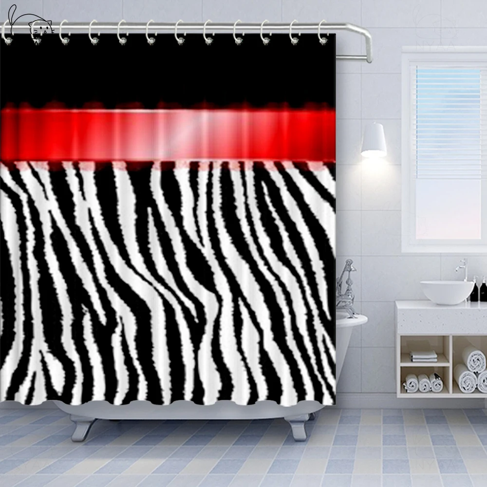 Vixm домашняя полосатая тканевая занавеска для душа с полосками черно белая ванной