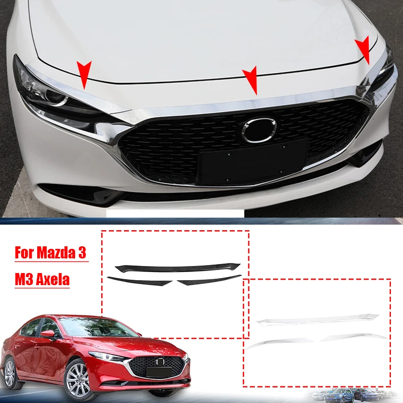 

АБС-пластик, Передняя решетка Вокруг капота для Mazda 3 M3 Axela 2019 2020