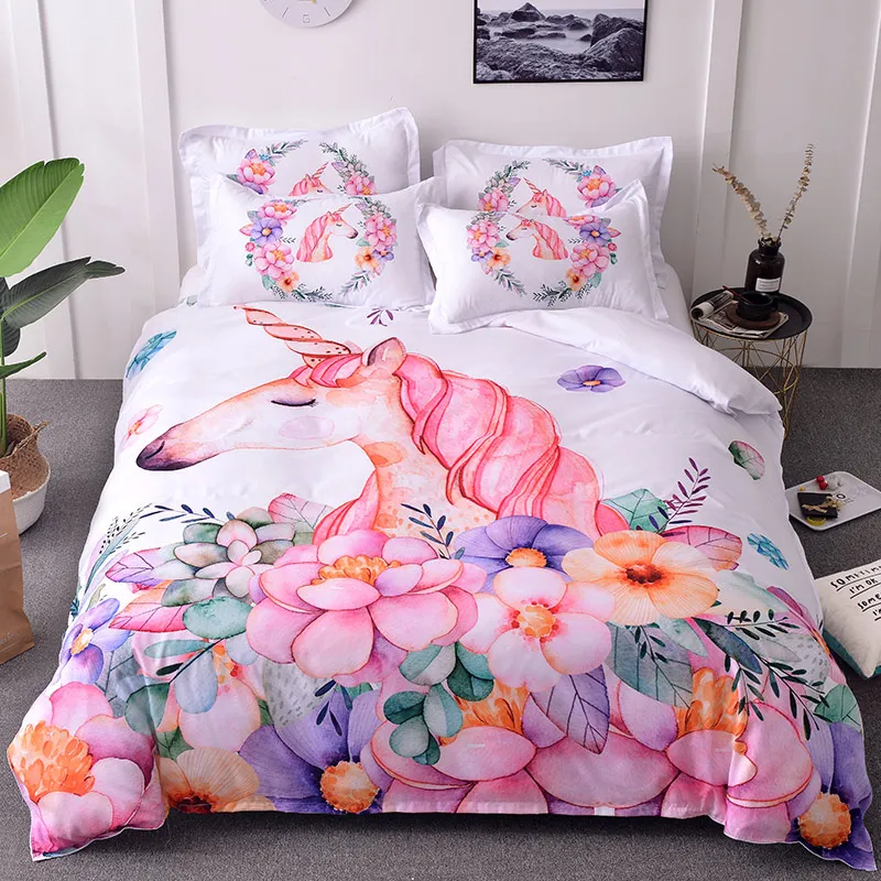 Постельное белье с изображением единорога 3d детские постельные принадлежности