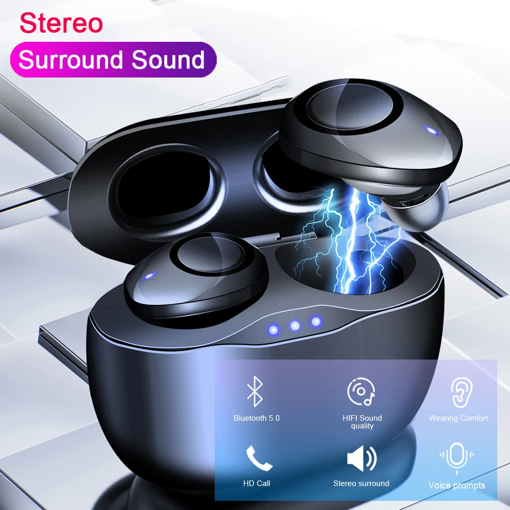 Наушники вкладыши TWS Bluetooth 5 0 наушники с зарядным устройством Беспроводной в ухо