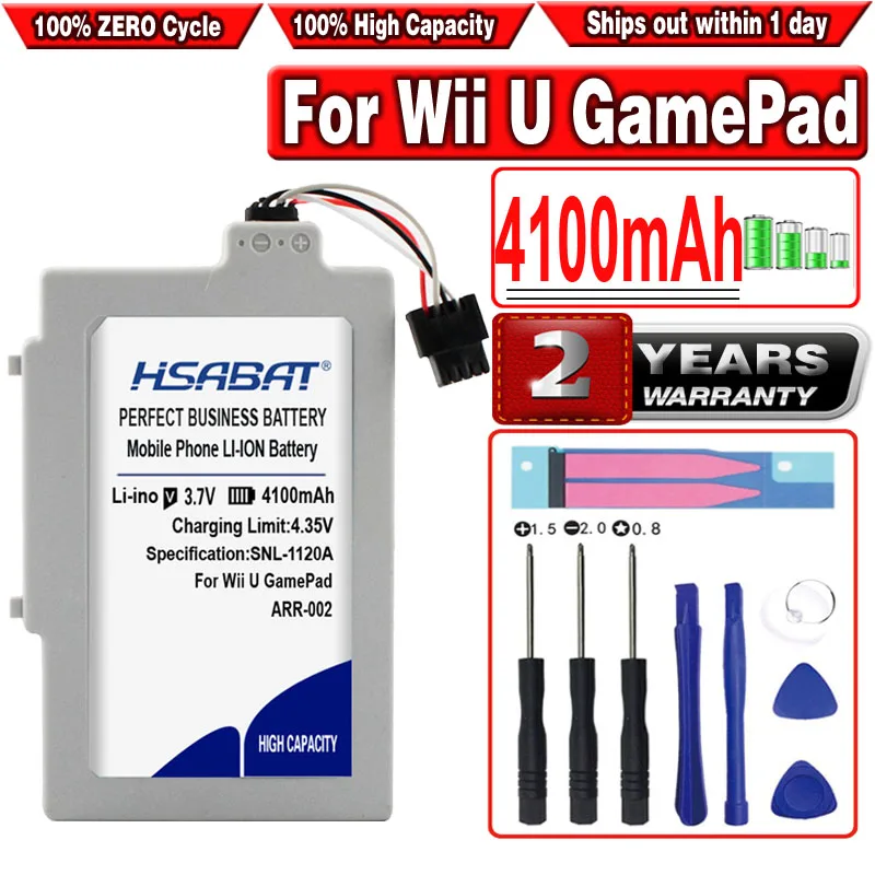 HSABAT 4100mAh Rechargeable Battery for Nintendo Wii U GamePad ARR-002 | Электроника