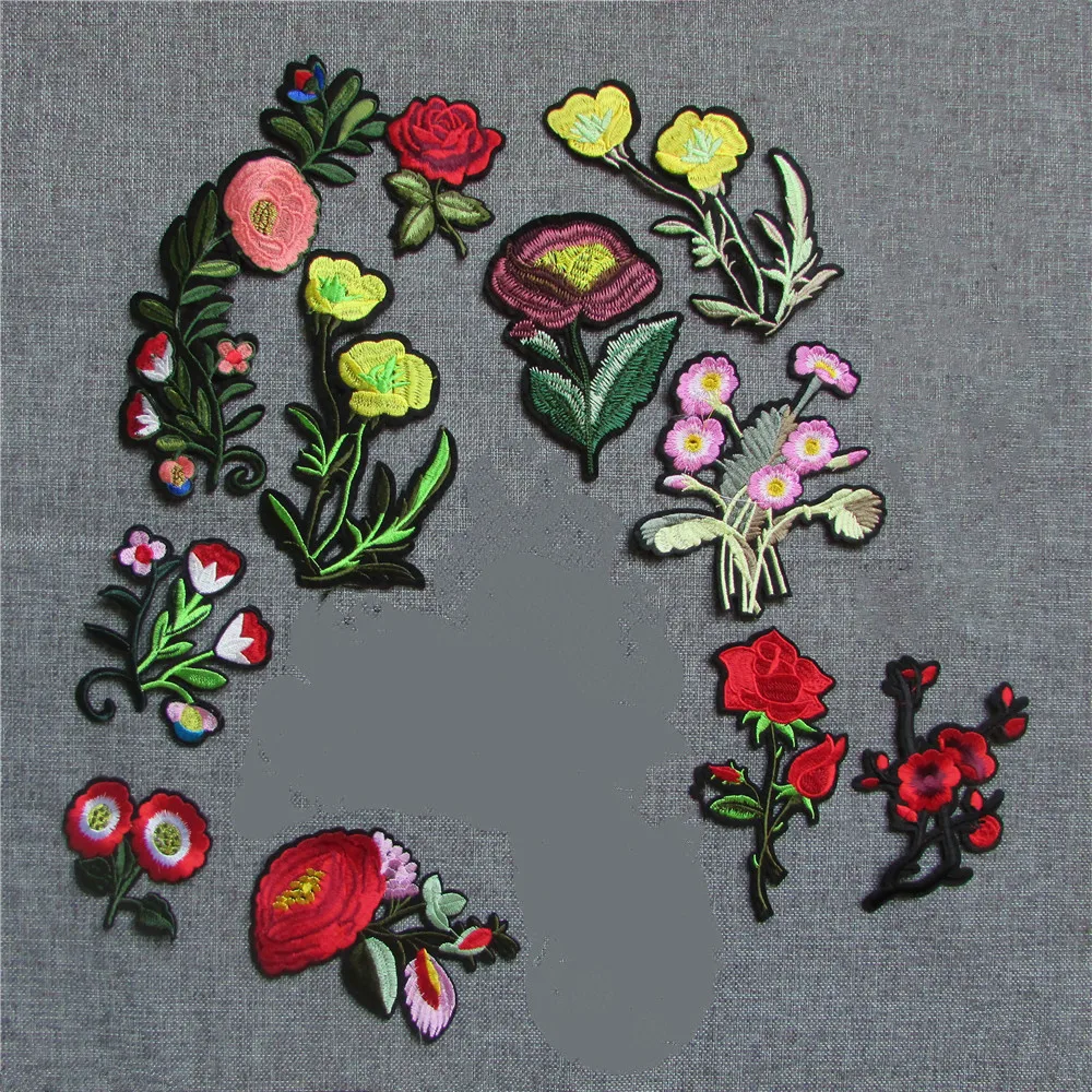 2016 год модная термоклейкая аппликация с цветочным узором нашивки для вышивки