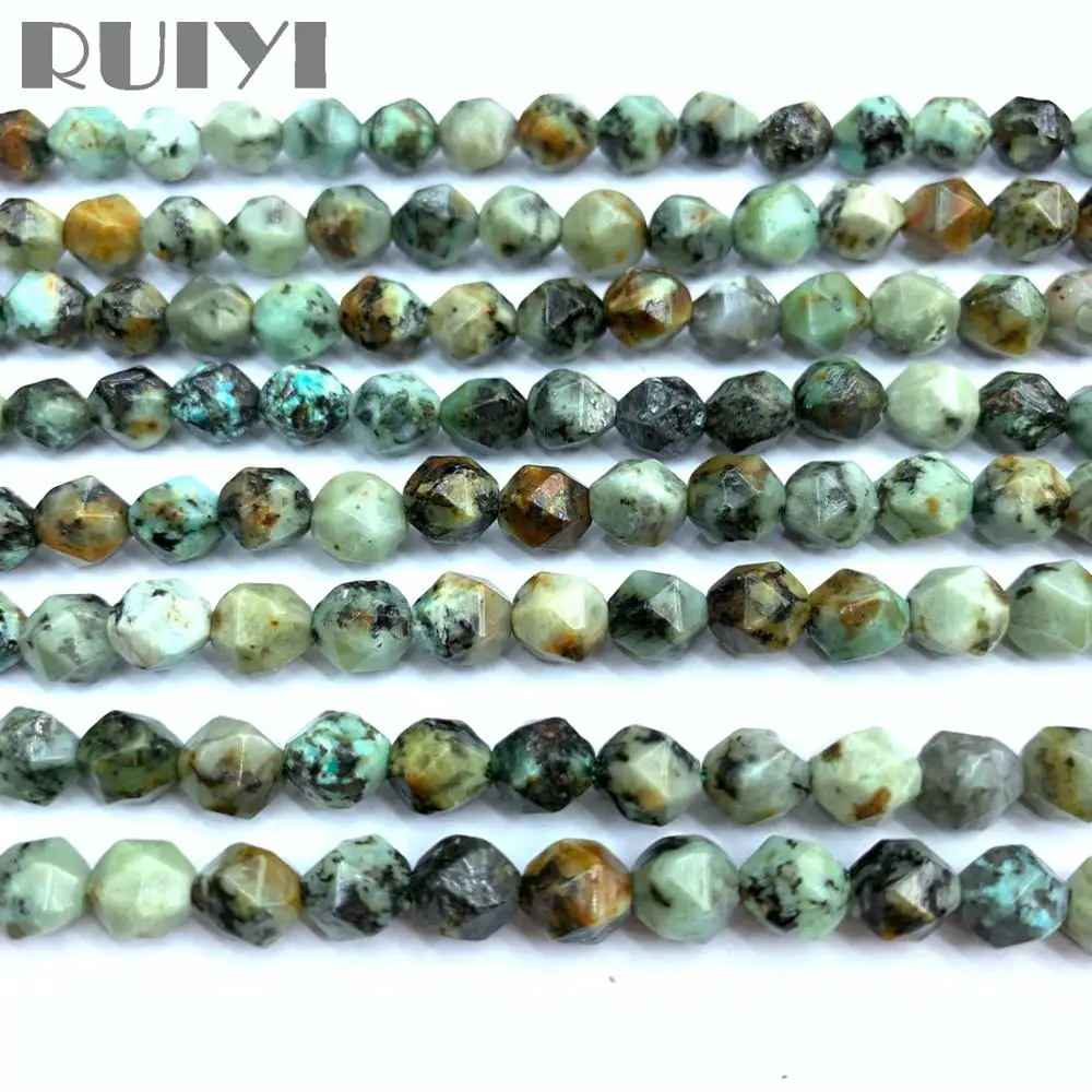 Ruiyi натуральные бриллиантовые бусины со звездой зеленый черный камень для