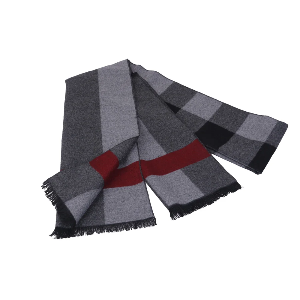 Мужской зимний шарф мужские шерстяные клетчатые кашемировые шарфы обертывания