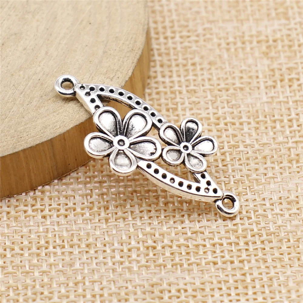 WYSIWYG 4 шт 37x17 мм Цветок соединитель подвески цветок Подвески соединитель Шарм цветок Подвески DIY для изготовления сережек