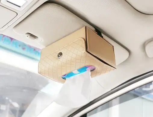 Leather Car Sun Visor Armrest Seat Back Tissue Box Auto Pumping Cassette Holder Removable Paper Napkin Organizer Fit For BMW | Автомобили