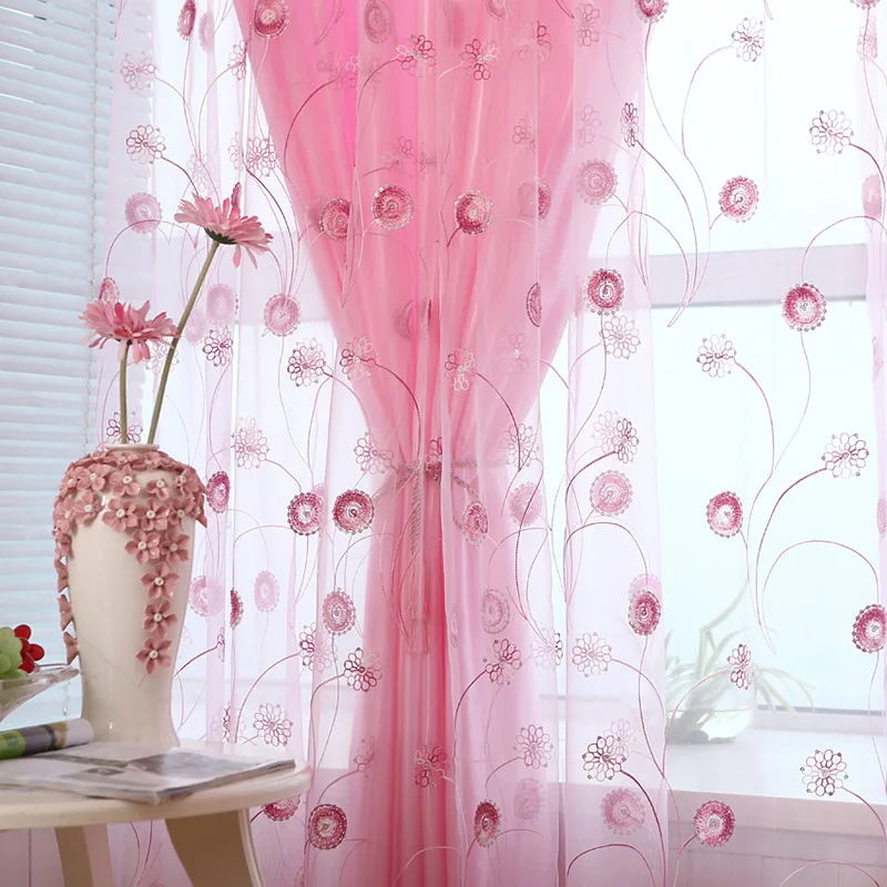 Вышитые пайетками оконные экраны Современные вышитые занавески для гостиной