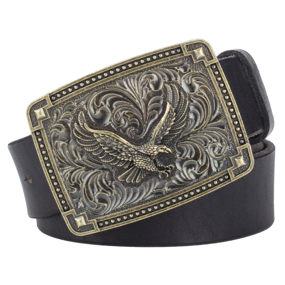 Eagle Genuine Leather Soft Belt Fashion Men Top Layer Cowhide Casual