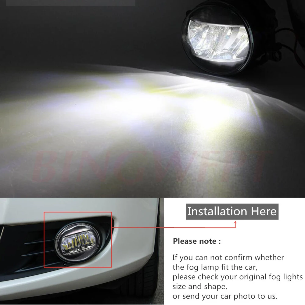 2шт. передний светодиодный противотуманный фонарь для автомобиля H11 12V прямая замена для Toyota Aygo (_B4_) 2014 2015 2016 2017 2018.