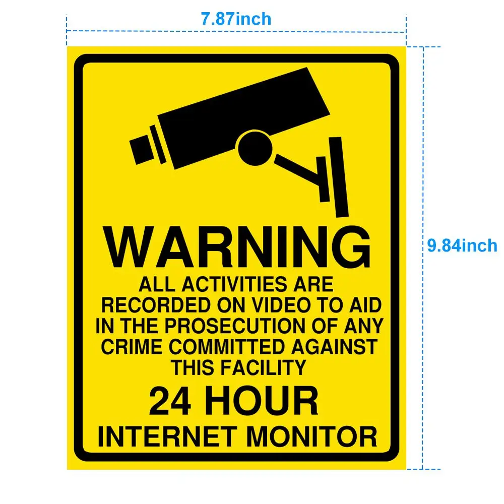 Предупреждающая наклейка PEGATAH для видеонаблюдения ПВХ камеры с сигнализацией