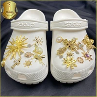 luxury gold lolita croc charms designer retro noble shoe decoration charm for croc jibs clogs kids boys women girls gifts