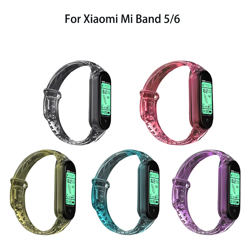 

Silicone Strap For Mi Band 5/6 sweatproof Discolor Xiaomi Bracelet Replacement Watch Band Bracelet Smart Sports Fitness Wrist