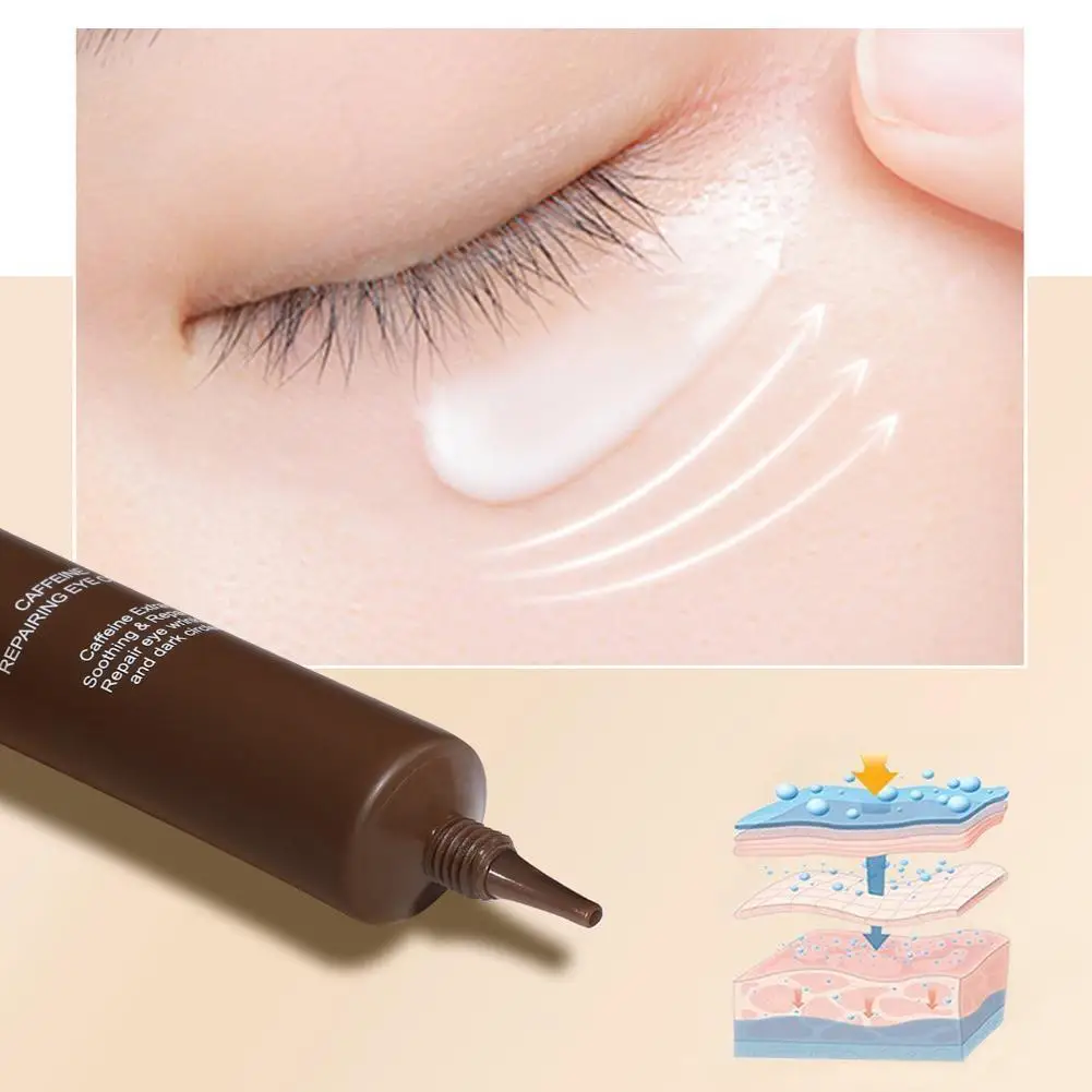 

Омолаживающий крем для век с кофеином, 20 г, удаляет темные круги, попрощайтесь с тонкими линиями вокруг глаз, крем для век с центеллой