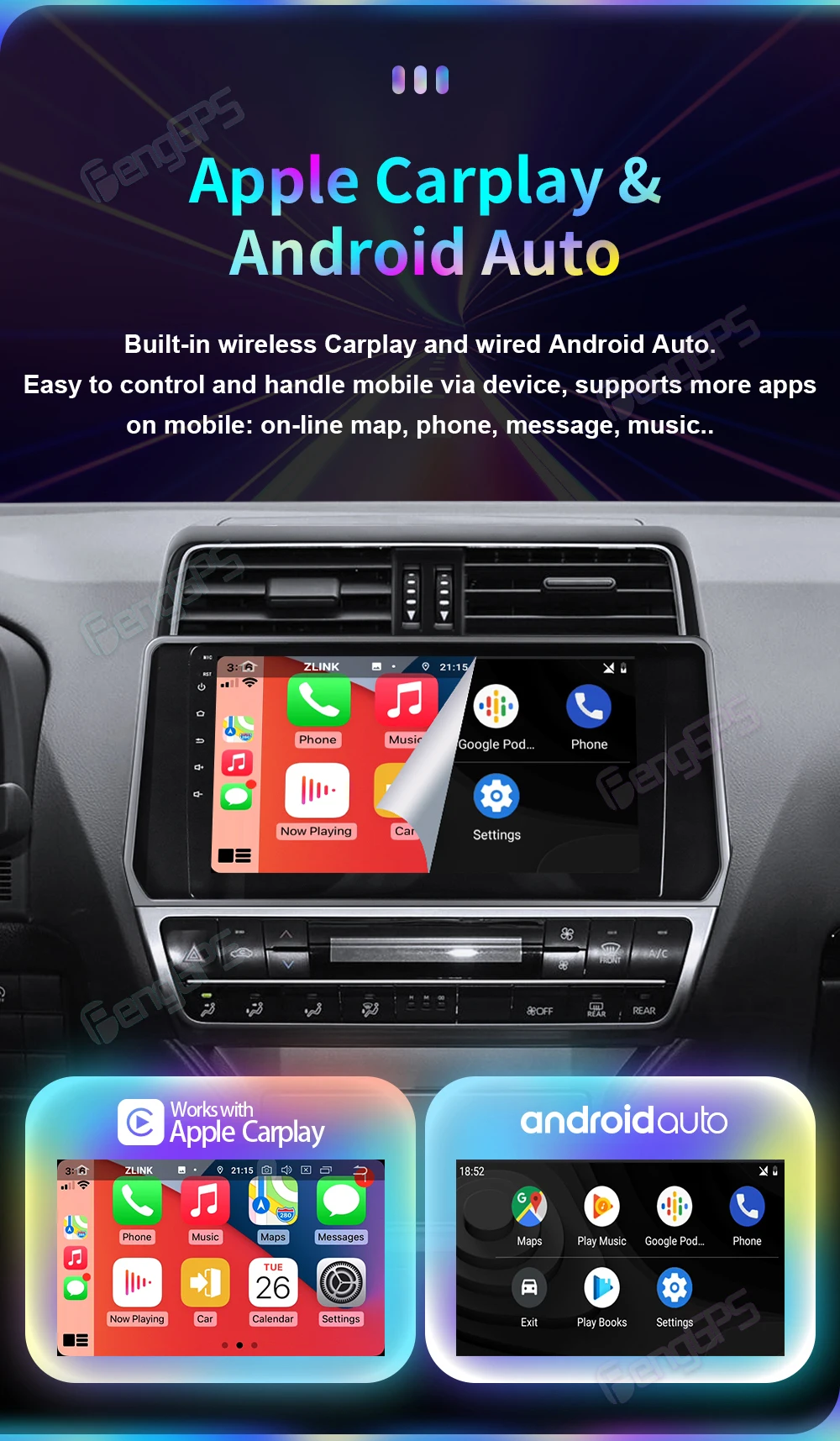128G Android 11 для Toyota Highlander 2 XU40 2007- 2013 автомобильное радио стерео мультимедийный плеер