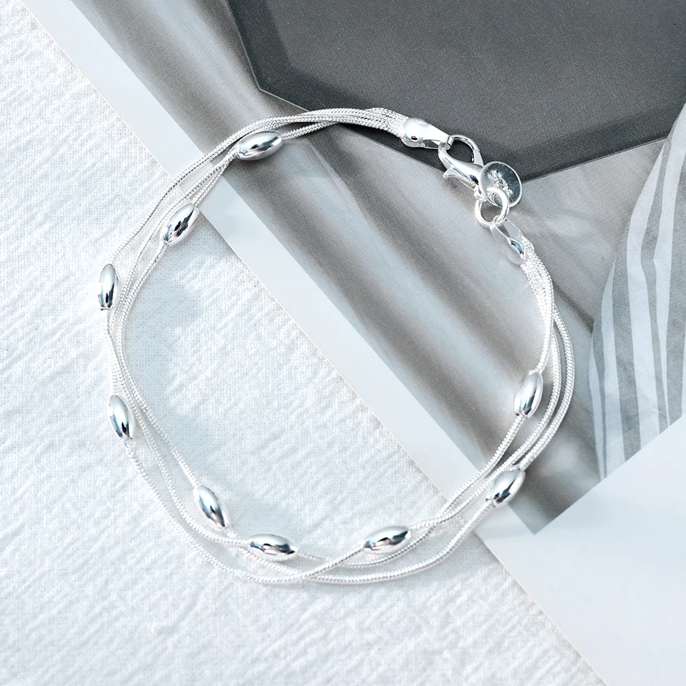 

Silver Color Bracelet Jewelry Cute Wedding Women Bead Bracelet Lady Gifts